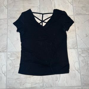 Black cross neck nice T-shirt